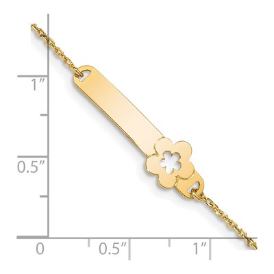 14K Yellow Gold Children's Flower ID Bracelet – view 4