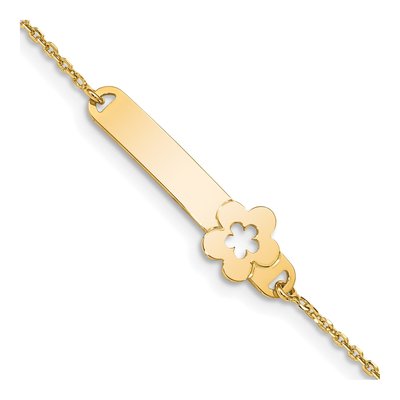 14K Yellow Gold Children's Flower ID Bracelet