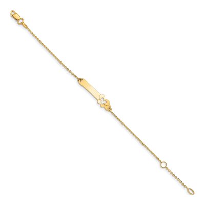 14K Yellow Gold Butterfly for Baby Child ID Bracelet – view 3