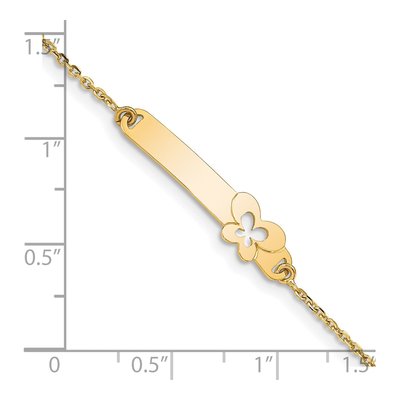 14K Yellow Gold Butterfly for Baby Child ID Bracelet – view 4