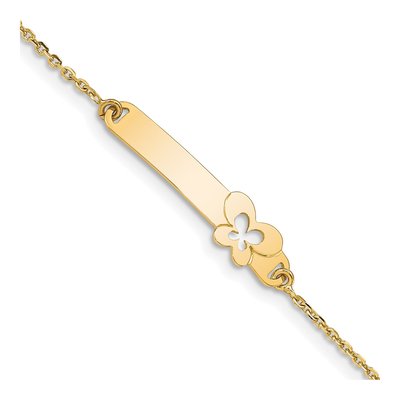 14K Yellow Gold Butterfly for Baby Child ID Bracelet