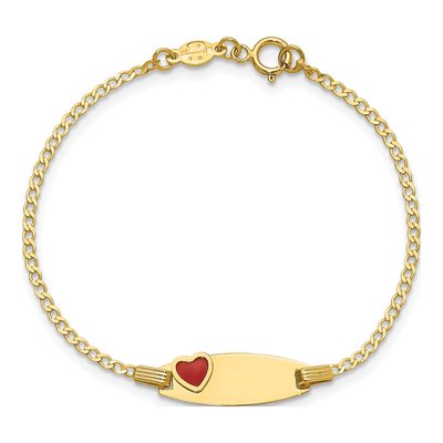 14K Yellow Gold Kids ID Bracelet – view 5