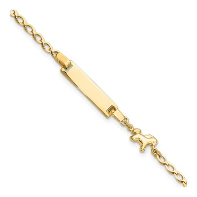 14K Yellow Gold Horse for Baby Child ID Bracelet
