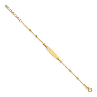 14K Yellow Gold Heart for Baby Child ID Bracelet – view 3
