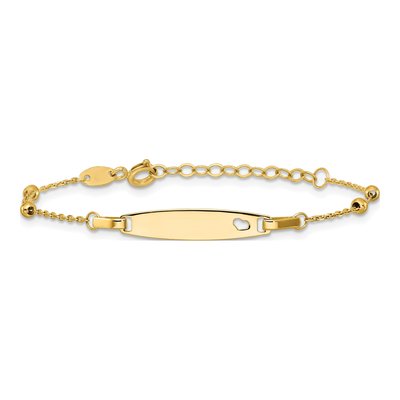 14K Yellow Gold Heart for Baby Child ID Bracelet – view 4