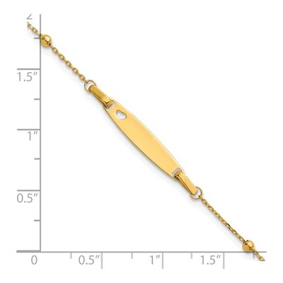 14K Yellow Gold Heart for Baby Child ID Bracelet – view 6