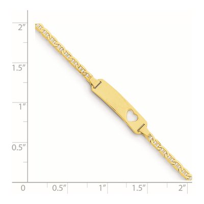 14K Yellow Gold Kids' Heart ID Bracelet – view 4