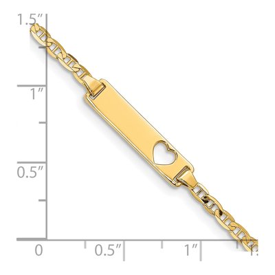 14K Yellow Gold Kids' Heart ID Bracelet – view 5