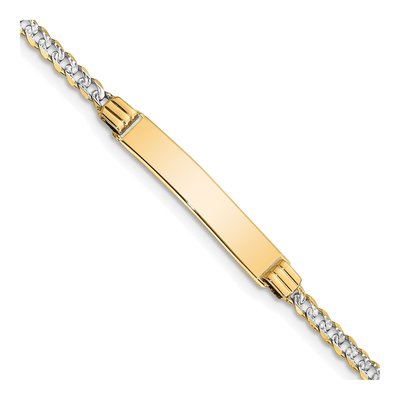 14K Yellow Gold Curb Link Baby ID Bracelet