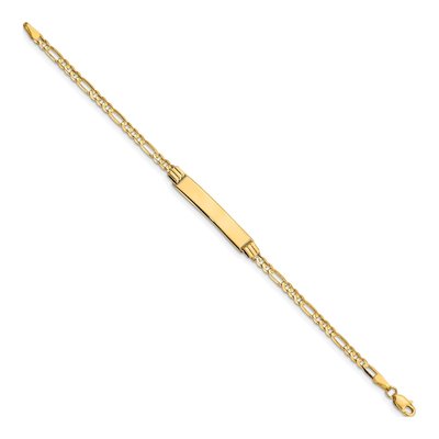 14K Yellow Gold Figaro for Baby Child ID Bracelet – view 3