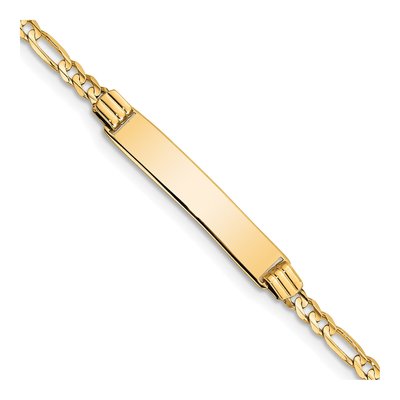 14K Yellow Gold Figaro for Baby Child ID Bracelet
