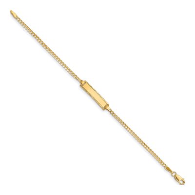 14K Yellow Gold Curb ID Bracelet – view 3