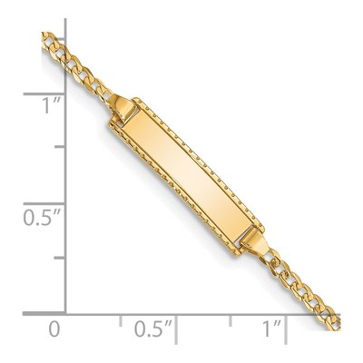 14K Yellow Gold Curb ID Bracelet – view 4