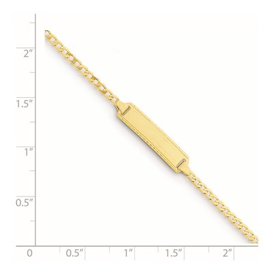 14K Yellow Gold Curb ID Bracelet – view 5