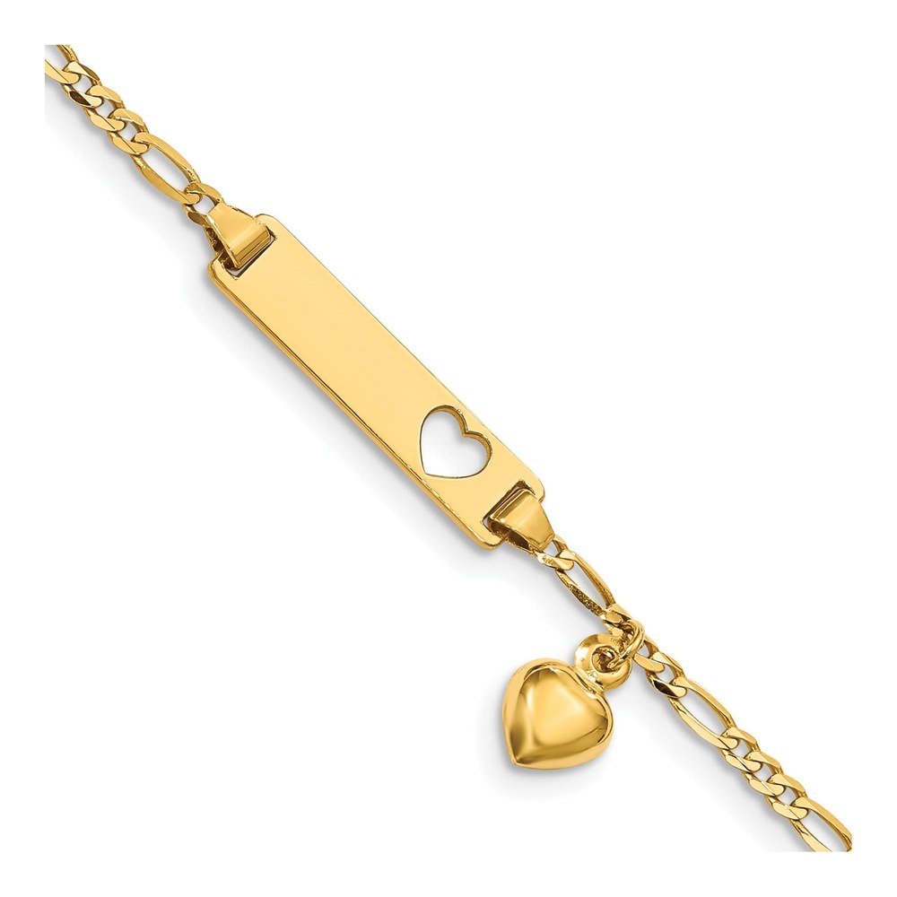14K Yellow Gold Figaro ID Bracelet