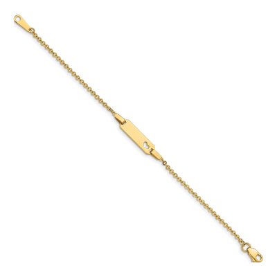 14K Yellow Gold Heart ID Bracelet – view 3