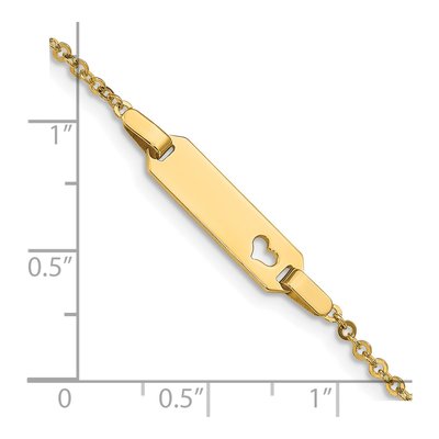 14K Yellow Gold Heart ID Bracelet – view 4