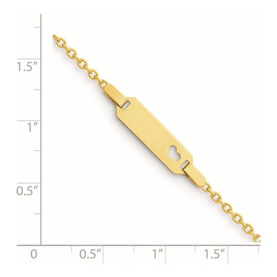 14K Yellow Gold Heart ID Bracelet – view 5