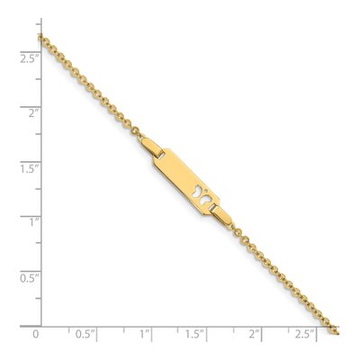 14K Yellow Gold Butterfly for Baby Child ID Bracelet – view 4