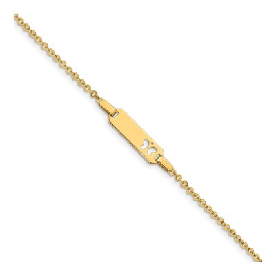 14K Yellow Gold Butterfly for Baby Child ID Bracelet