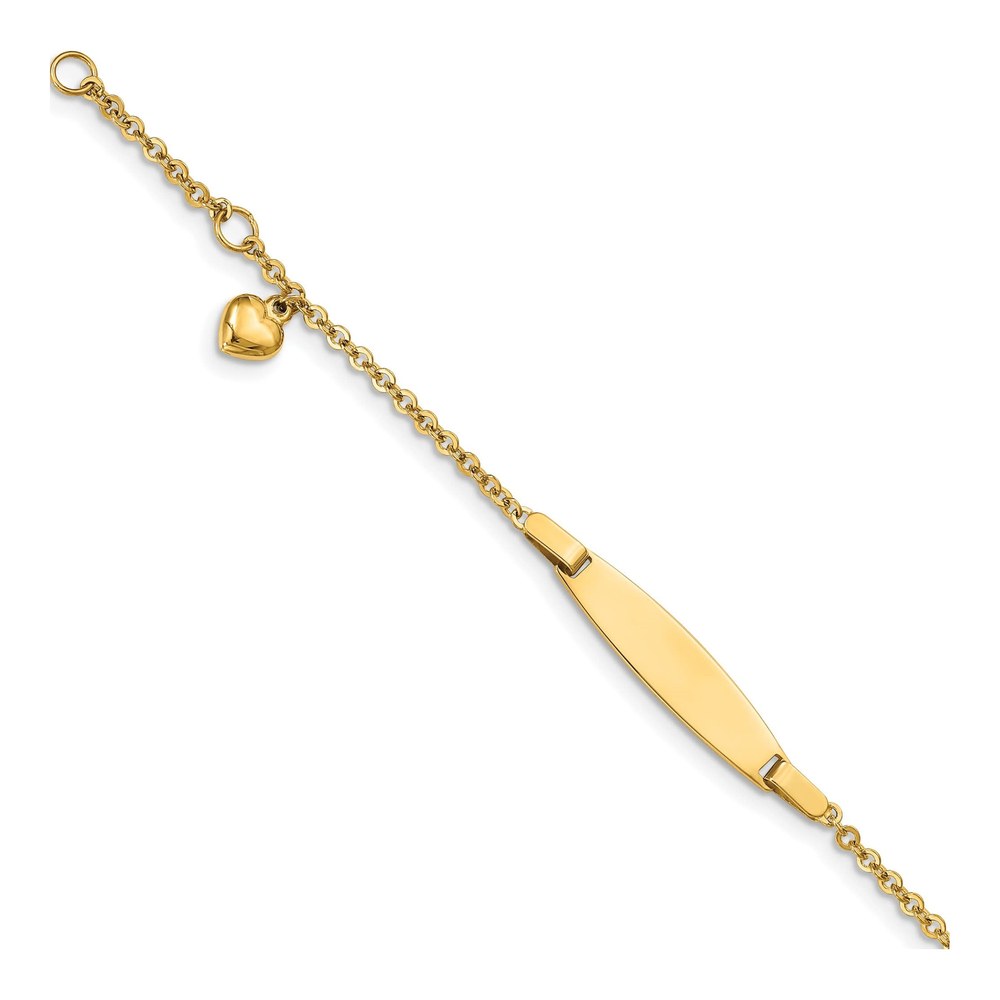 14K Yellow Gold Baby ID Bracelet with Heart Charm