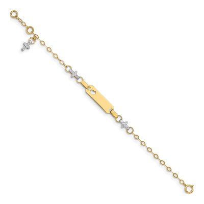 14K Two-Tone Gold Baby ID Bracelet – view 2