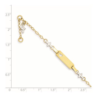 14K Two-Tone Gold Baby ID Bracelet – view 3