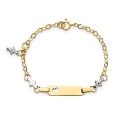 14K Two-Tone Gold Baby ID Bracelet – view 4