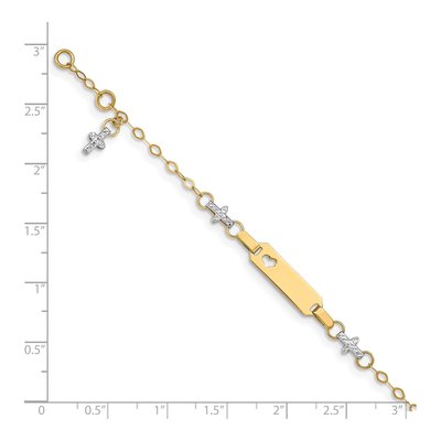 14K Two-Tone Gold Baby ID Bracelet – view 5