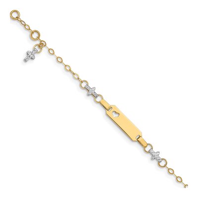 14K Two-Tone Gold Baby ID Bracelet
