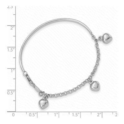 14K White Gold Dangle Heart Baby Bracelet – view 2