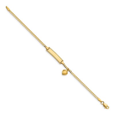 14K Yellow Gold Heart for Baby Child ID Bracelet – view 3