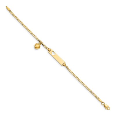 14K Yellow Gold Heart Cut-Out Baby ID Bracelet – view 3