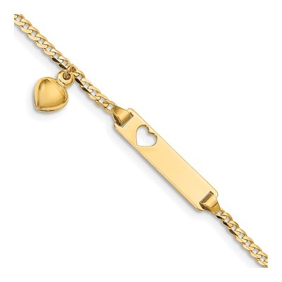 14K Yellow Gold Heart Cut-Out Baby ID Bracelet
