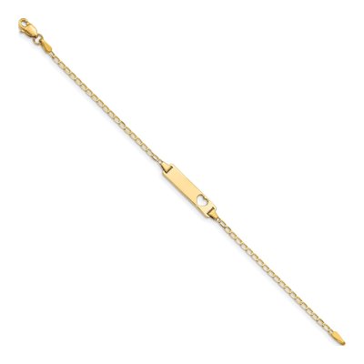 14K Yellow Gold Heart for Baby Child ID Bracelet – view 3