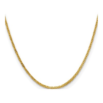 14K Yellow Gold 2mm Byzantine Chain – view 3
