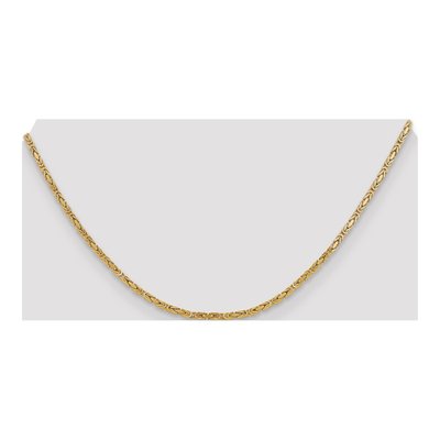 14K Yellow Gold 2mm Byzantine Chain – view 5