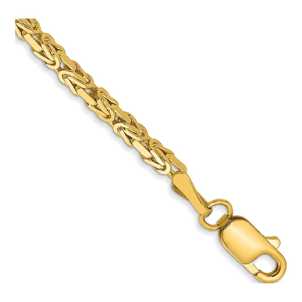 14K Yellow Gold 2mm Byzantine Bracelet, 7 in