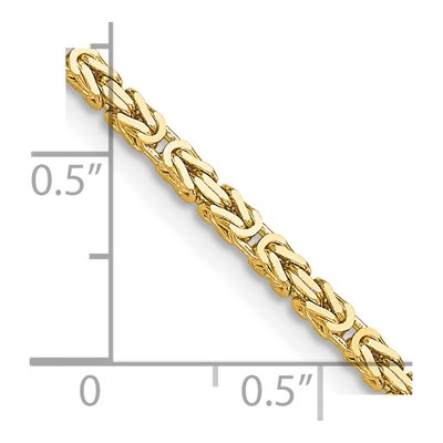 14K Yellow Gold 2mm Byzantine Chain Bracelet – view 4