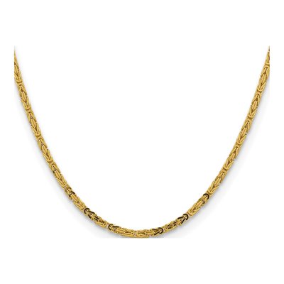 14K Yellow Gold 2.5mm Byzantine Chain – view 3