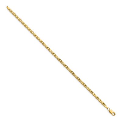 14K Yellow Gold 2.5mm Byzantine Chain Bracelet – view 3