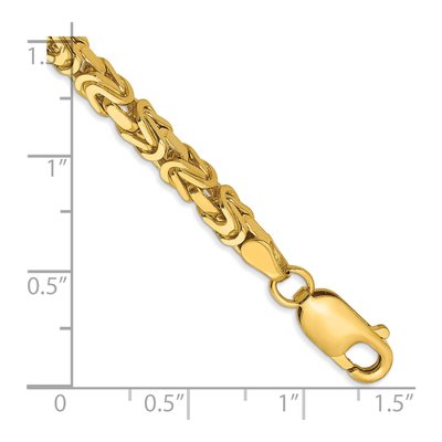 14K Yellow Gold 3.25mm Byzantine Chain Bracelet – view 4