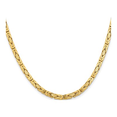 14K Yellow Gold 4mm Byzantine Chain – view 2