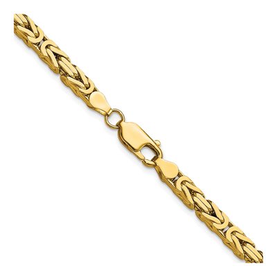 14K Yellow Gold 4mm Byzantine Chain – view 3