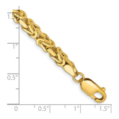 14K Yellow Gold 4mm Byzantine Chain Bracelet – view 2