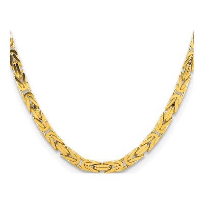 14K Yellow Gold 5.25mm Byzantine Chain – view 3