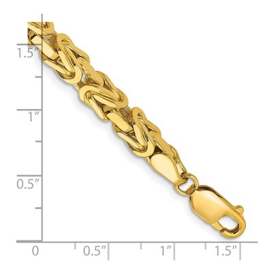 14K Yellow Gold 5.25mm Byzantine Chain Bracelet – view 2