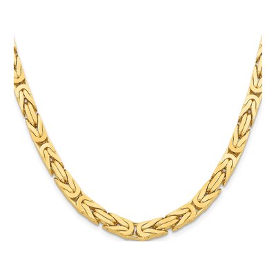14K Yellow Gold 6.5mm Byzantine Chain – view 3