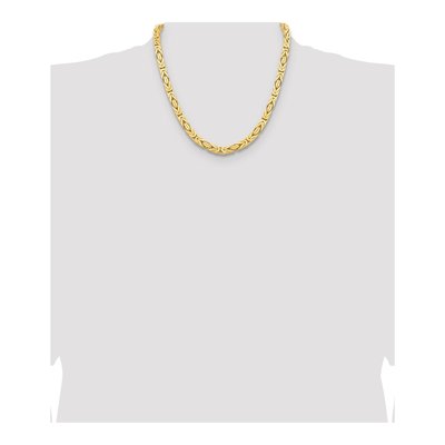 14K Yellow Gold 6.5mm Byzantine Chain – view 5