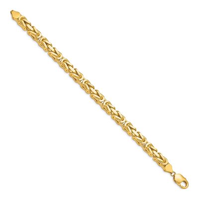 14K Yellow Gold 6.5mm Byzantine Chain Bracelet – view 3